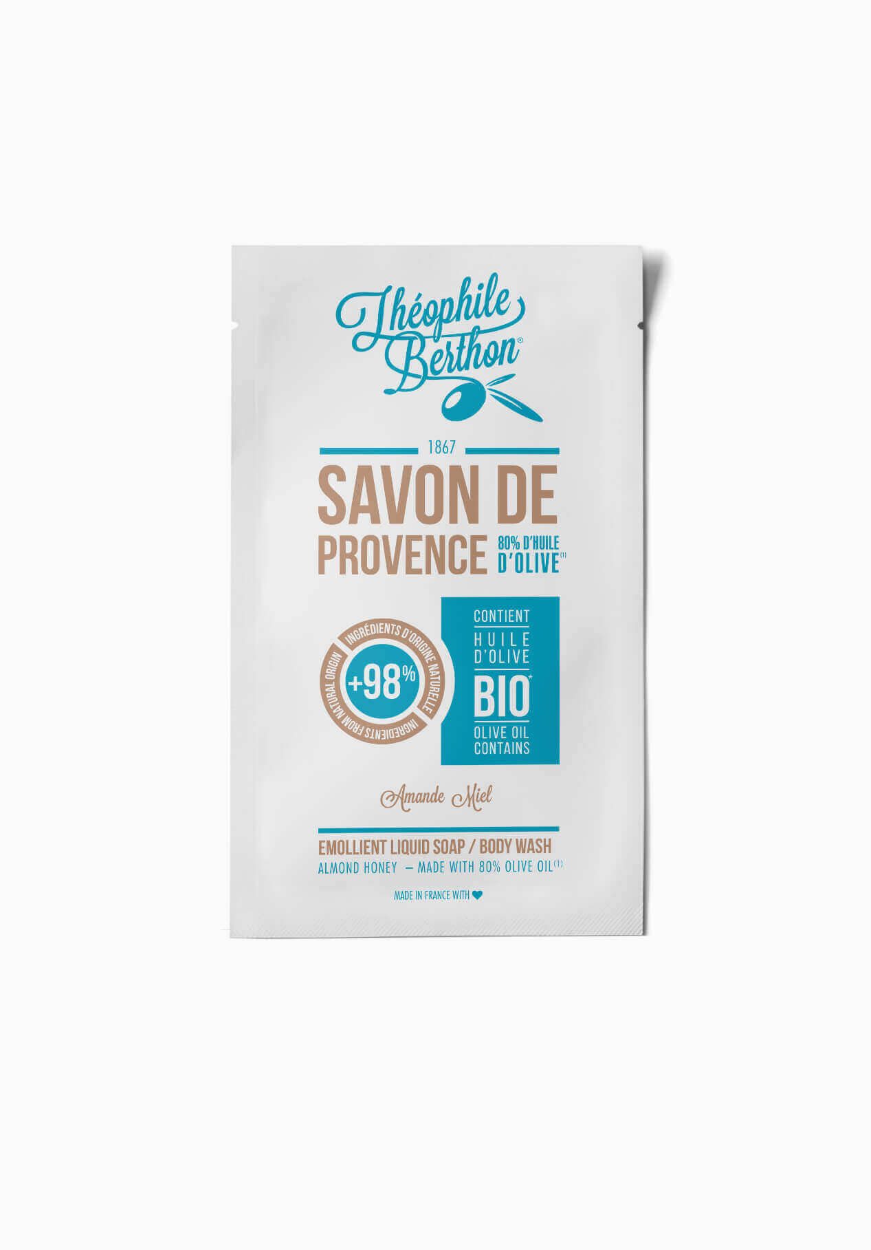 THEOPHILE BERTHON Savon Provence échantillon amande miel liquide