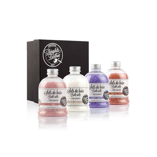 Théophile Berthon Coffret 4 Sels de bain parfumés soin bain détente