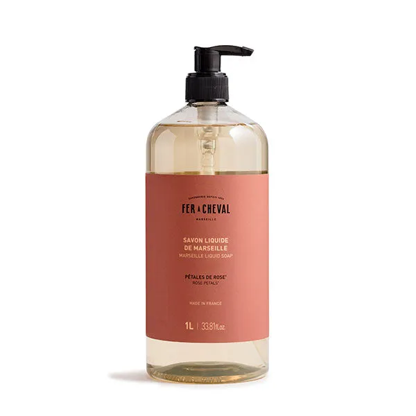 Fer à Cheval Savon Liquide de Marseille Pétales de Rose 1L