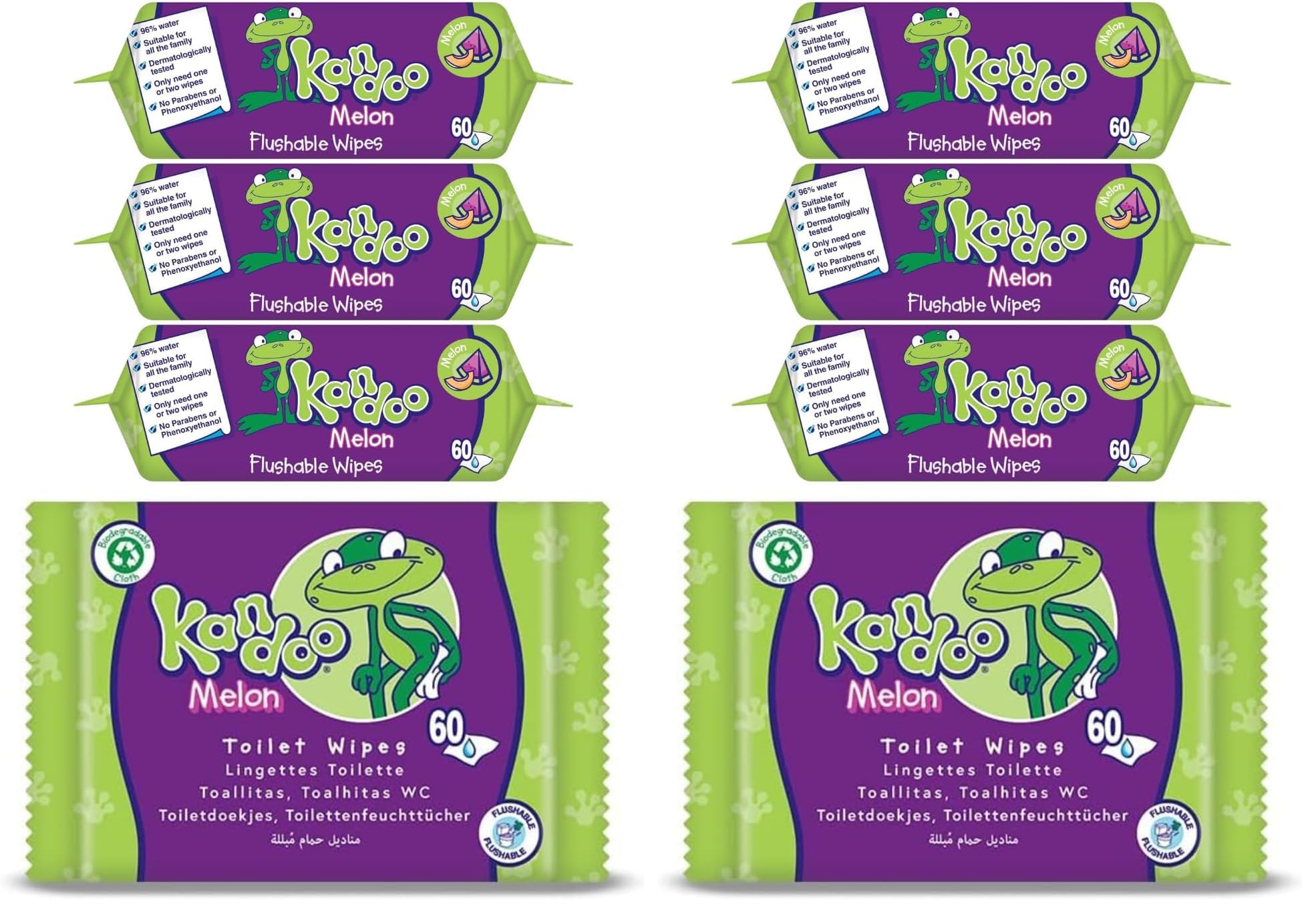 Kandoo Lingettes Melon humides enfants 4x60