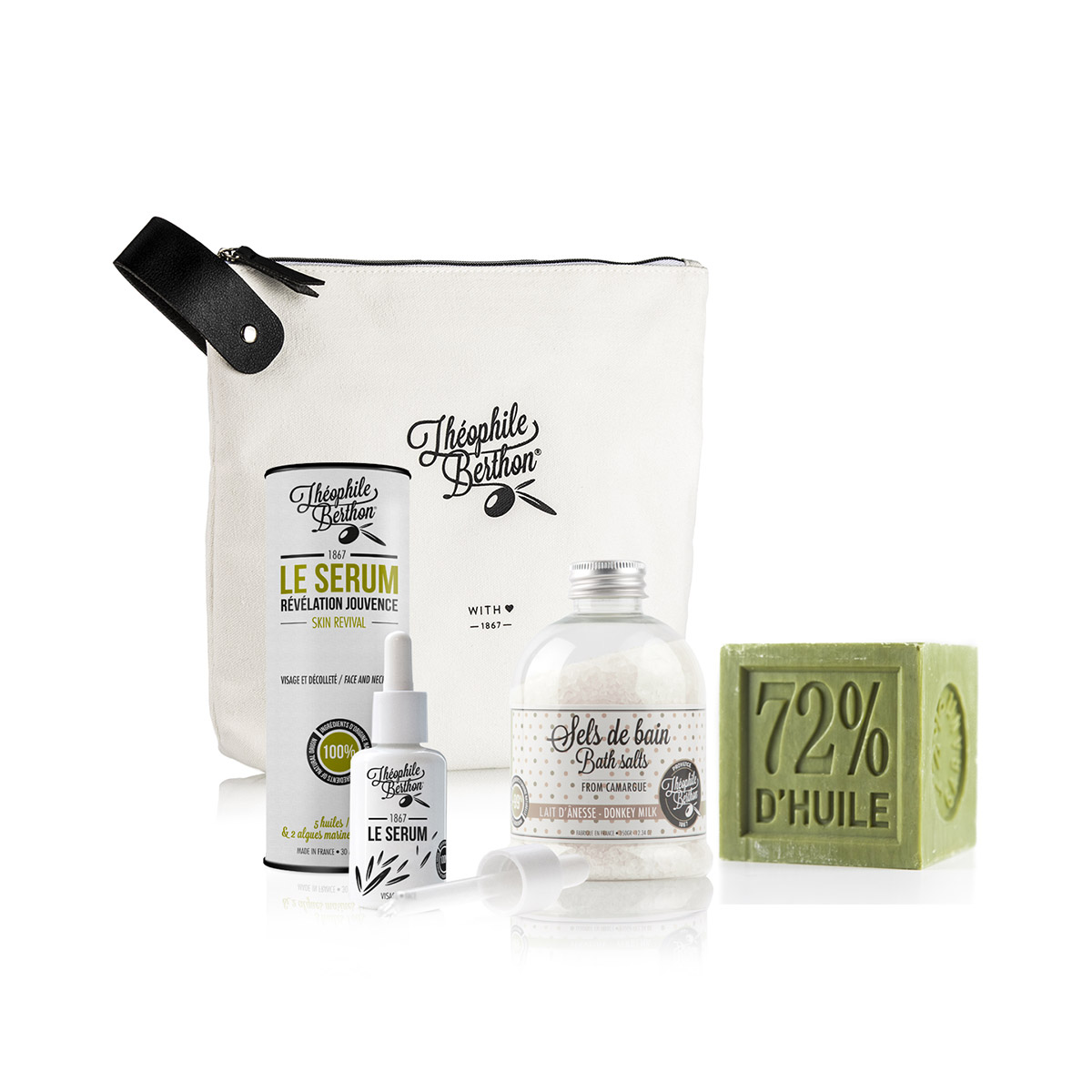Théophile Berthon Trousse Caresse coffret 3 soins visage corps bain