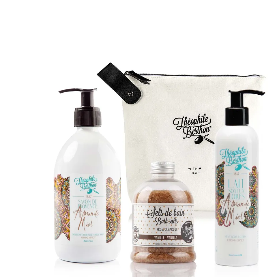 Théophile Berthon Trousse Amande Miel Vanille 3 soins corps bain