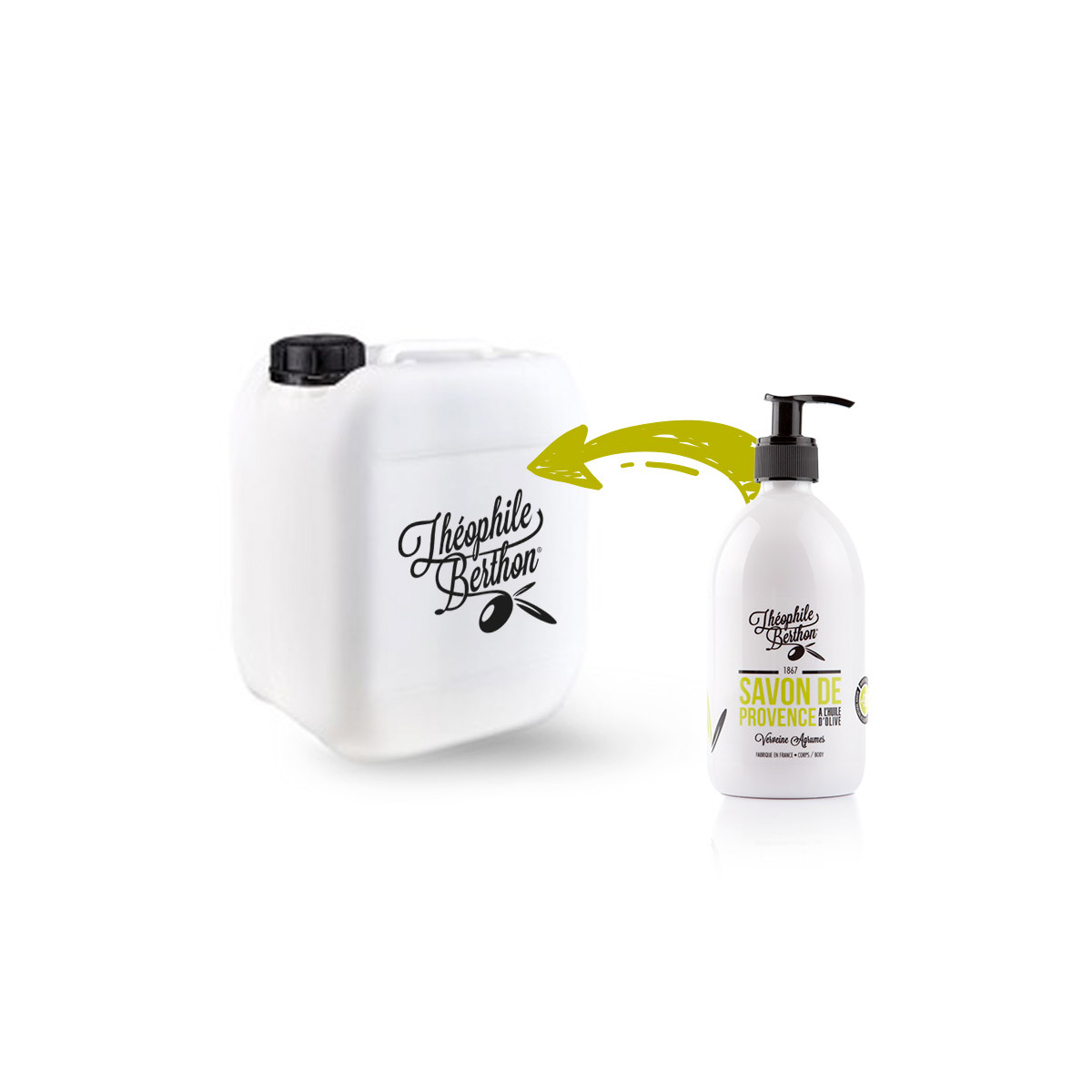 Theophile Berthon Savon Provence éco-recharge 5L verveine agrumes