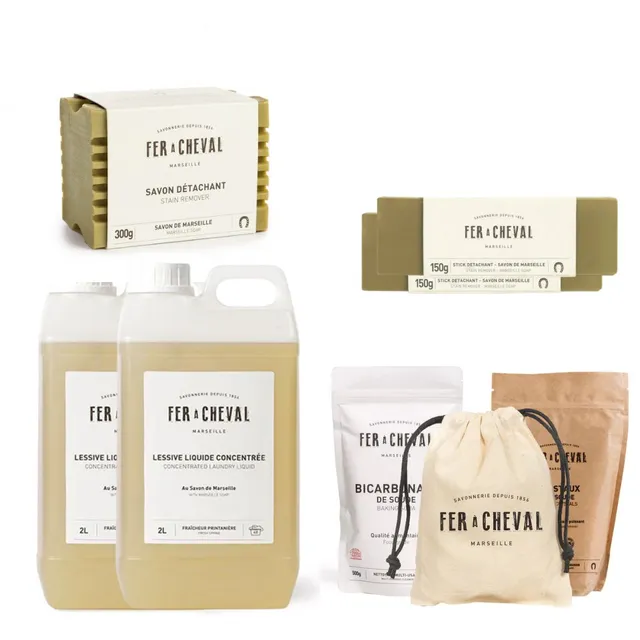 Fer à Cheval Pack Linge lot 3 soins lessive copeaux